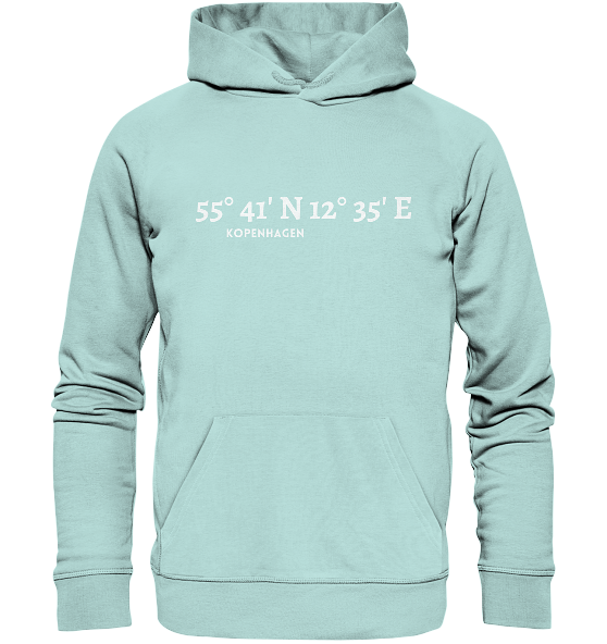 Kopenhagen Hoodie mit Koordinaten - Organic Hoodie