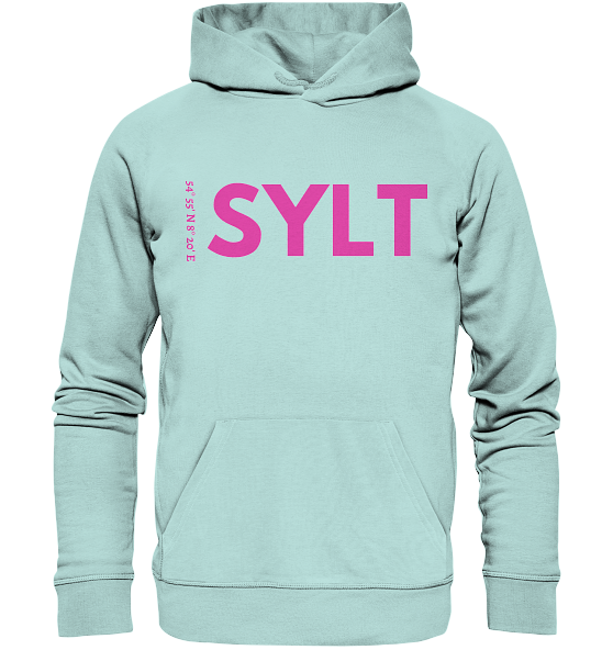 Sylt Hoodie mit Koordinaten in pink - Organic Koordinaten Hoodie