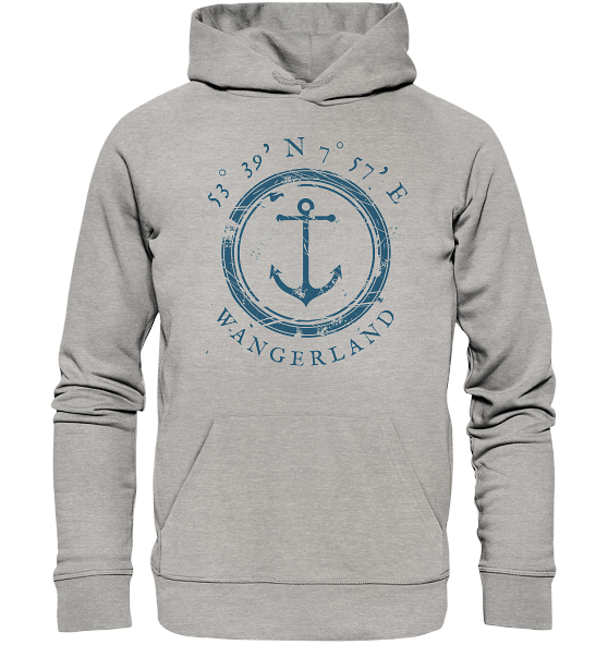 Wangerland Hoodie mit Anker - Organic Koordinaten Hoodie