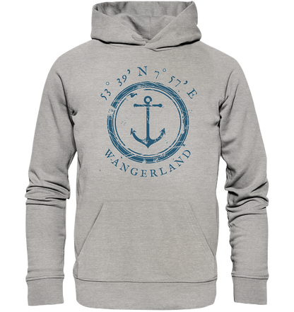 Wangerland Hoodie mit Anker - Organic Koordinaten Hoodie