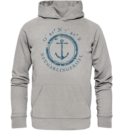 Neuharlingersiel Koordinaten Anker - Organic Basic Hoodie - MEERcoordinates