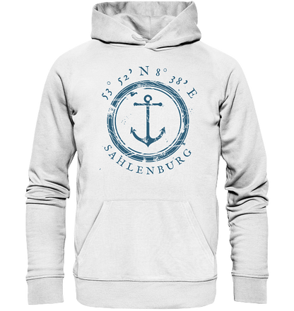 Sahlenburg Hoodie mit Anker - Organic Koordinaten Hoodie - meercoordinates 