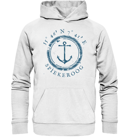 Spiekeroog Hoodie mit Koordinaten und Anker - MEERcoordinates