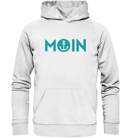 Hoodie 'MOIN' mit Anker - Organic Hoodie white