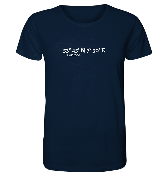 Langeoog T-Shirt mit Koordinaten - Organic Shirt von Meercoordinates