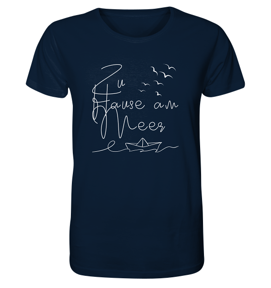 Maritimer T-Shirt 'Zu Hause am Meer' - Organic Unisex Shirt