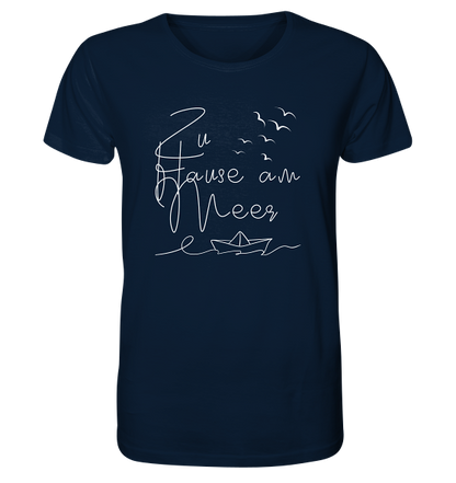 Maritimer T-Shirt 'Zu Hause am Meer' - Organic Unisex Shirt