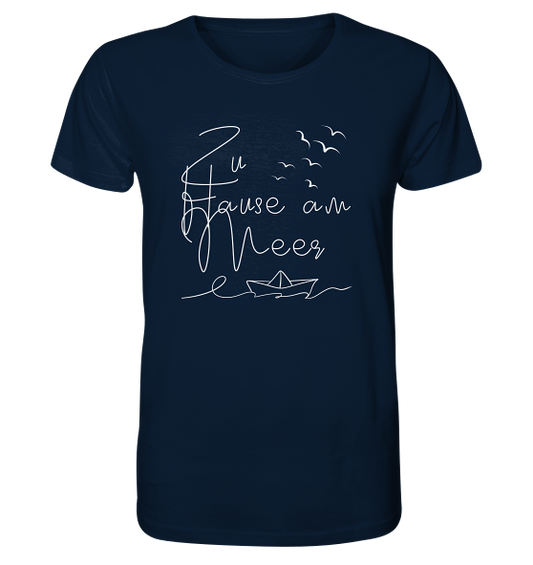 Maritimer T-Shirt 'Zu Hause am Meer' - Organic Unisex Shirt