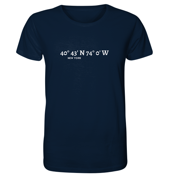 New York T-Shirt mit Koordinaten - Organic Shirt