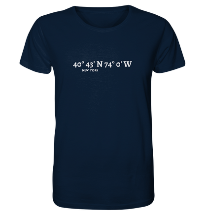 New York T-Shirt mit Koordinaten - Organic Shirt