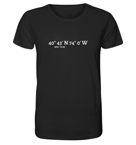 New York T-Shirt mit Koordinaten - Organic Shirt