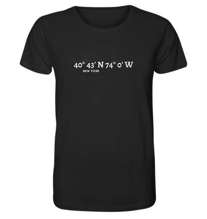 New York T-Shirt mit Koordinaten - Organic Shirt