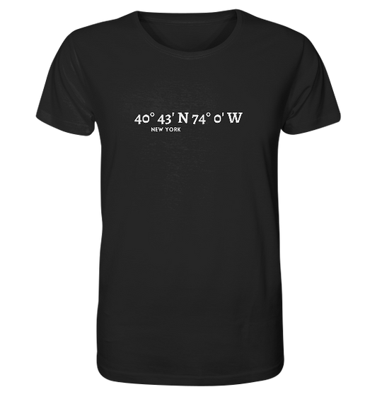New York T-Shirt mit Koordinaten - Organic Shirt