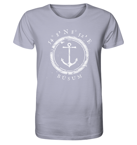 Büsum T-Shirt mit Anker, maritimes Koordinaten Shirt - Organic Shirt