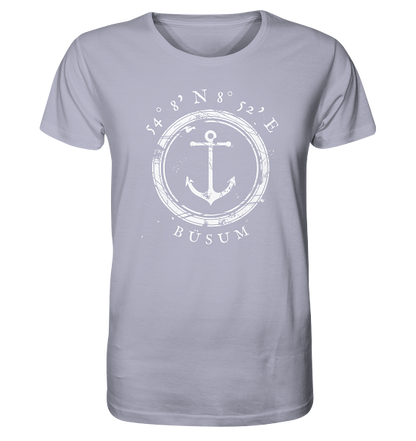 Büsum T-Shirt mit Anker, maritimes Koordinaten Shirt - Organic Shirt