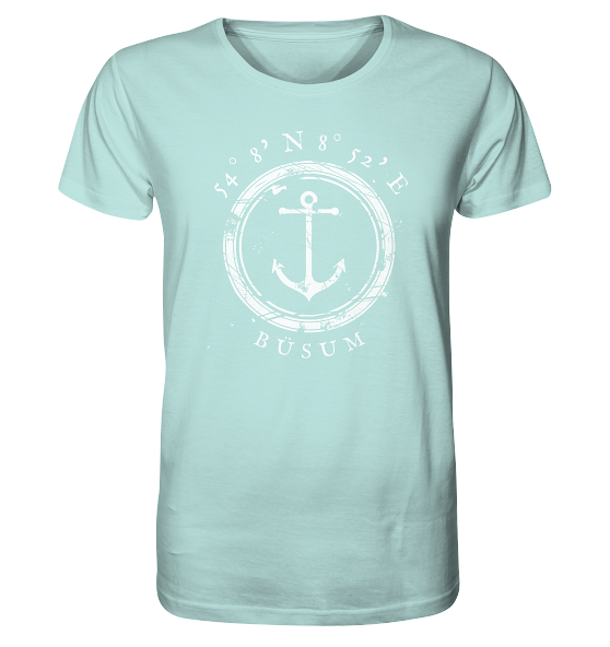 Büsum T-Shirt mit Anker, maritimes Koordinaten Shirt - Organic Shirt