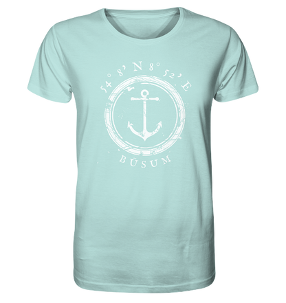 Büsum T-Shirt mit Anker, maritimes Koordinaten Shirt - Organic Shirt