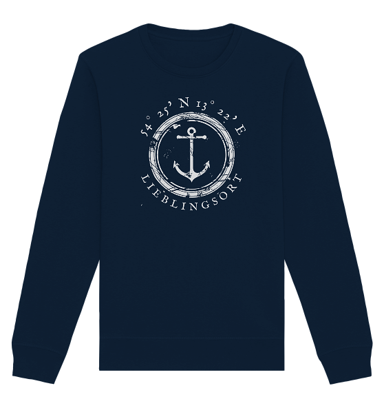 personalisierbarer Koordinaten Sweater  MEERVERLIEBT 2.0 - Organic Unisex Sweatshirt von MEERcoordinates 