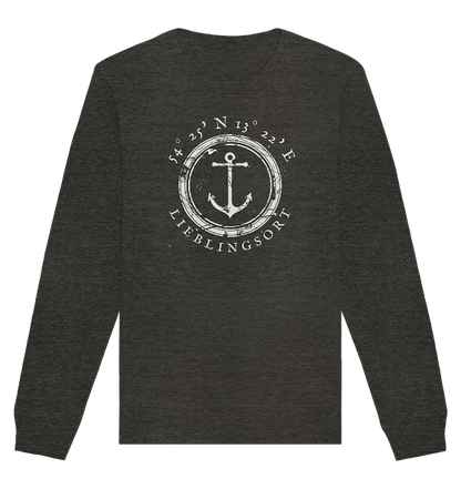 personalisierbarer Koordinaten Sweater  MEERVERLIEBT 2.0 - Organic Unisex Sweatshirt