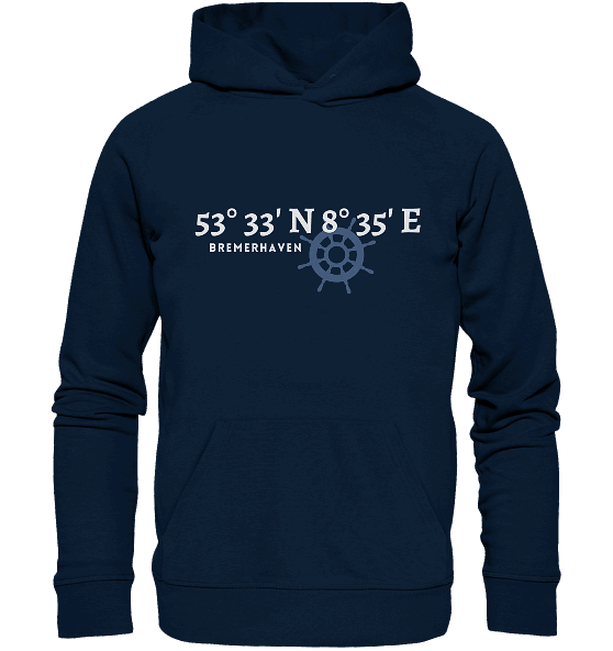 Bremerhaven Koordinaten - Organic Hoodie