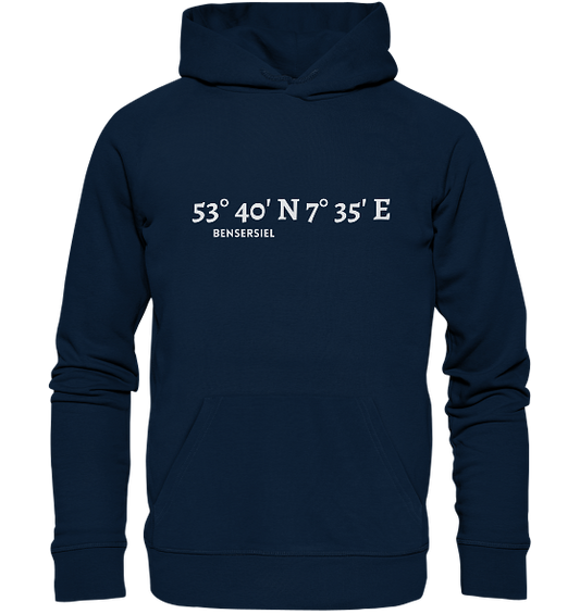 Bensersiel Hoodie mit Koordinaten von MEERcoordinates 