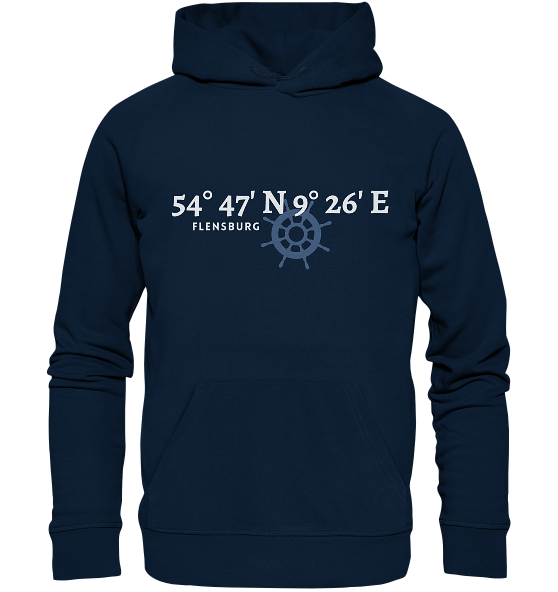 Flensburg Hoodie mit Koordinaten - Organic Unisex Hoodie - Meercoordinates