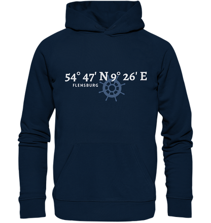 Flensburg Hoodie mit Koordinaten - Organic Unisex Hoodie - Meercoordinates