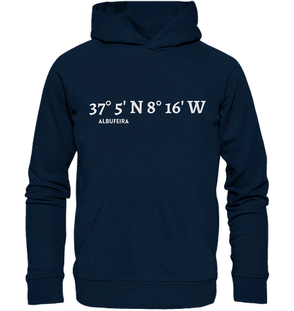 Albufeira Koordinaten - Organic Unisex Hoodie