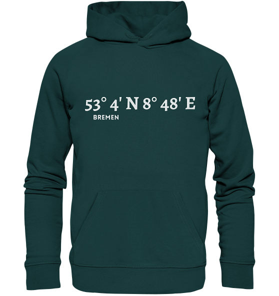 Bremen Hoodie mit Koordinaten - Organic Koordinaten Hoodie von MEERcoordinates 