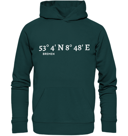 Bremen Hoodie mit Koordinaten - Organic Koordinaten Hoodie von MEERcoordinates 