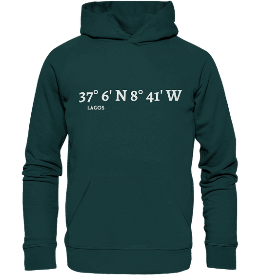 Lagos Hoodie mit Koordinaten - Organic Hoodie unisex, adult