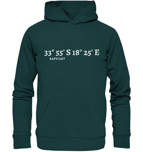Kapstadt Hoodie mit Koordinaten - Organic Koordinaten Hoodie von MEERcoordinates 