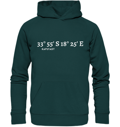 Kapstadt Hoodie mit Koordinaten - Organic Koordinaten Hoodie von MEERcoordinates 