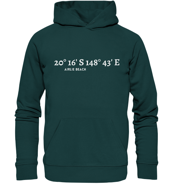 Airlie Beach Hoodie mit Koordinaten von Meercoordinates