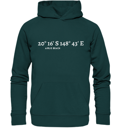 Airlie Beach Hoodie mit Koordinaten von Meercoordinates