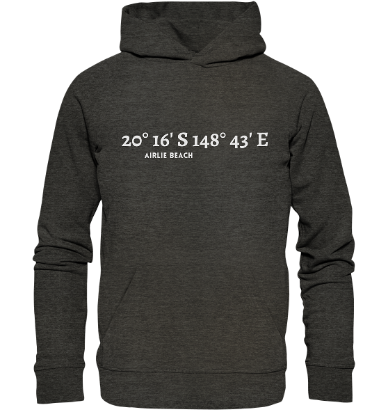 Airlie Beach Hoodie mit Koordinaten von Meercoordinates