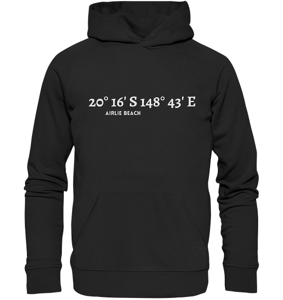 Airlie Beach Hoodie mit Koordinaten von Meercoordinates