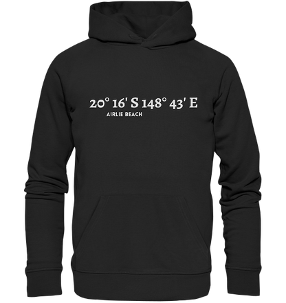Airlie Beach Hoodie mit Koordinaten von Meercoordinates