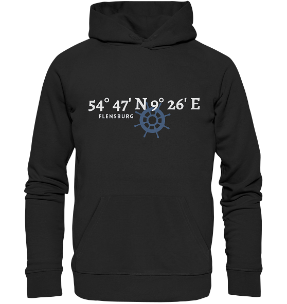 Flensburg Koordinaten Hoodie von Meercoordinates