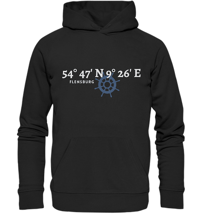 Flensburg Koordinaten Hoodie von Meercoordinates