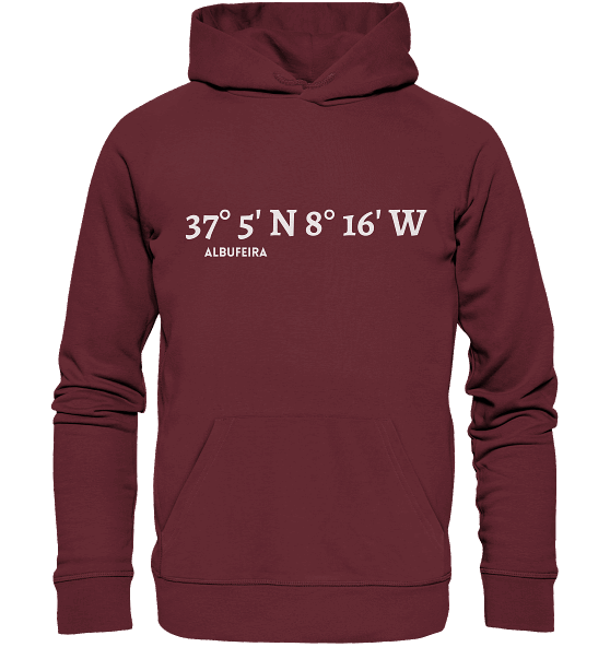 Albufeira Koordinaten - Organic Unisex Hoodie