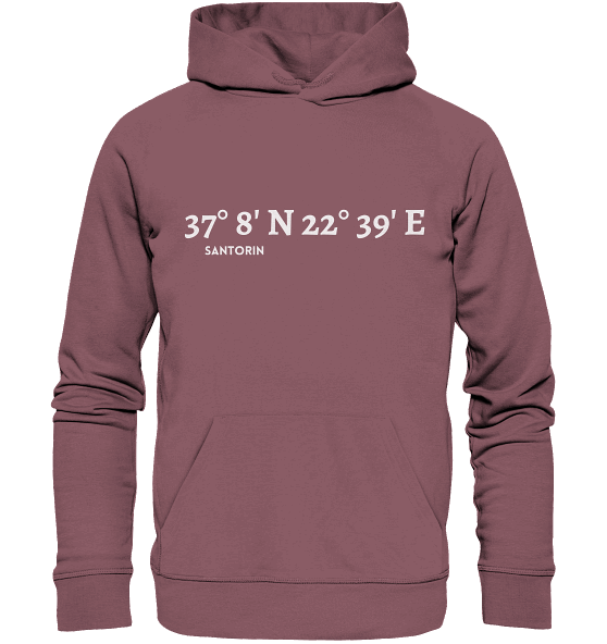 Santorin Koordinaten Hoodie unisex, Meercoordinates