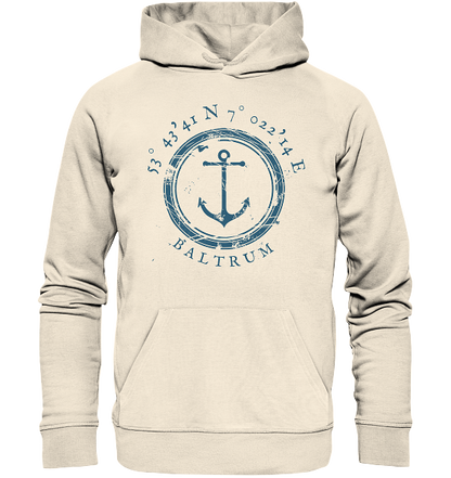 Baltrum Hoodie mit Koordinaten maritim