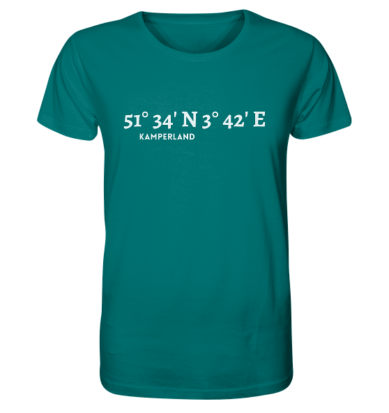 Kamperland T-Shirt mit Koordinaten - Organic Shirt von MEERcoordinates 