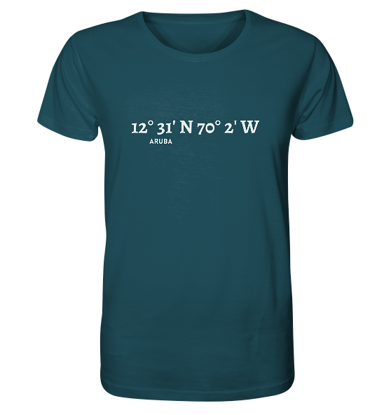Aruba T-Shirt mit Koordinaten - Organic Shirt von MEERcoordinates 