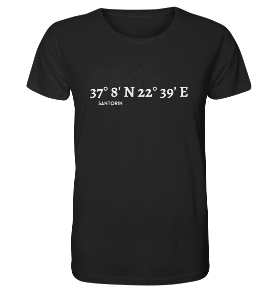 Santorin T-Shirt mit Koordinaten - Organic Shirt