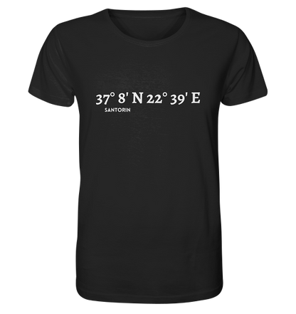 Santorin T-Shirt mit Koordinaten - Organic Shirt