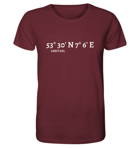 Greetsiel T-Shirt mit Koordinaten - Organic Shirt von MEERcoordinates 