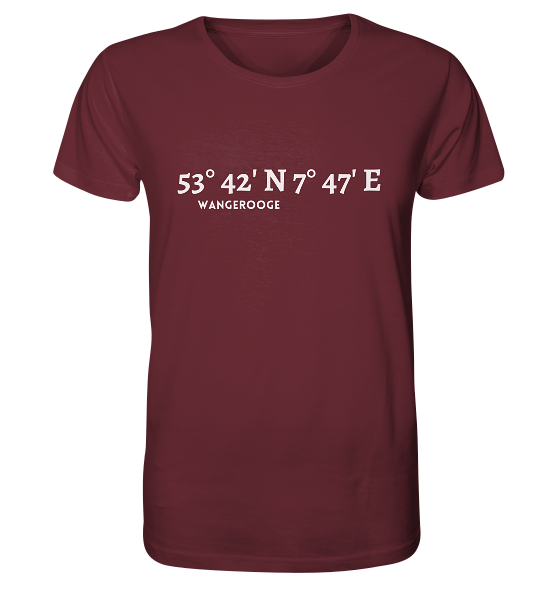 Wangerooge T-Shirt mit Koordinaten - Organic Shirt