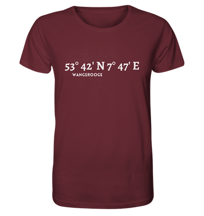 Wangerooge T-Shirt mit Koordinaten - Organic Shirt